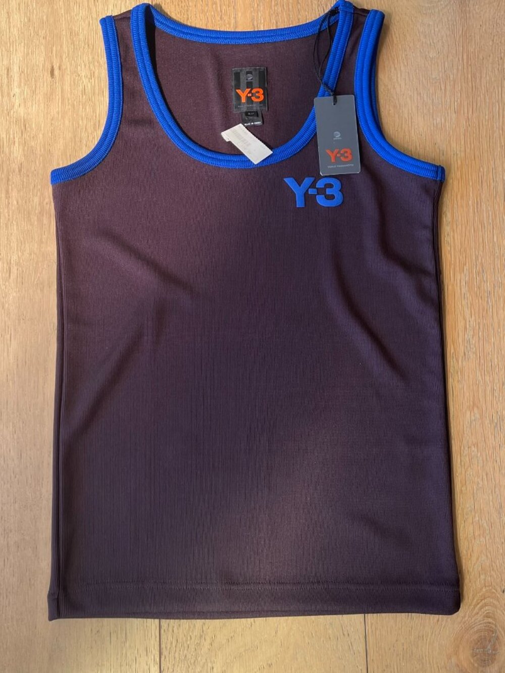Y-3 Yohji Yamamoto Adidas Ribbed Tank Top Women Plum Purple Blue, Size M, NWT